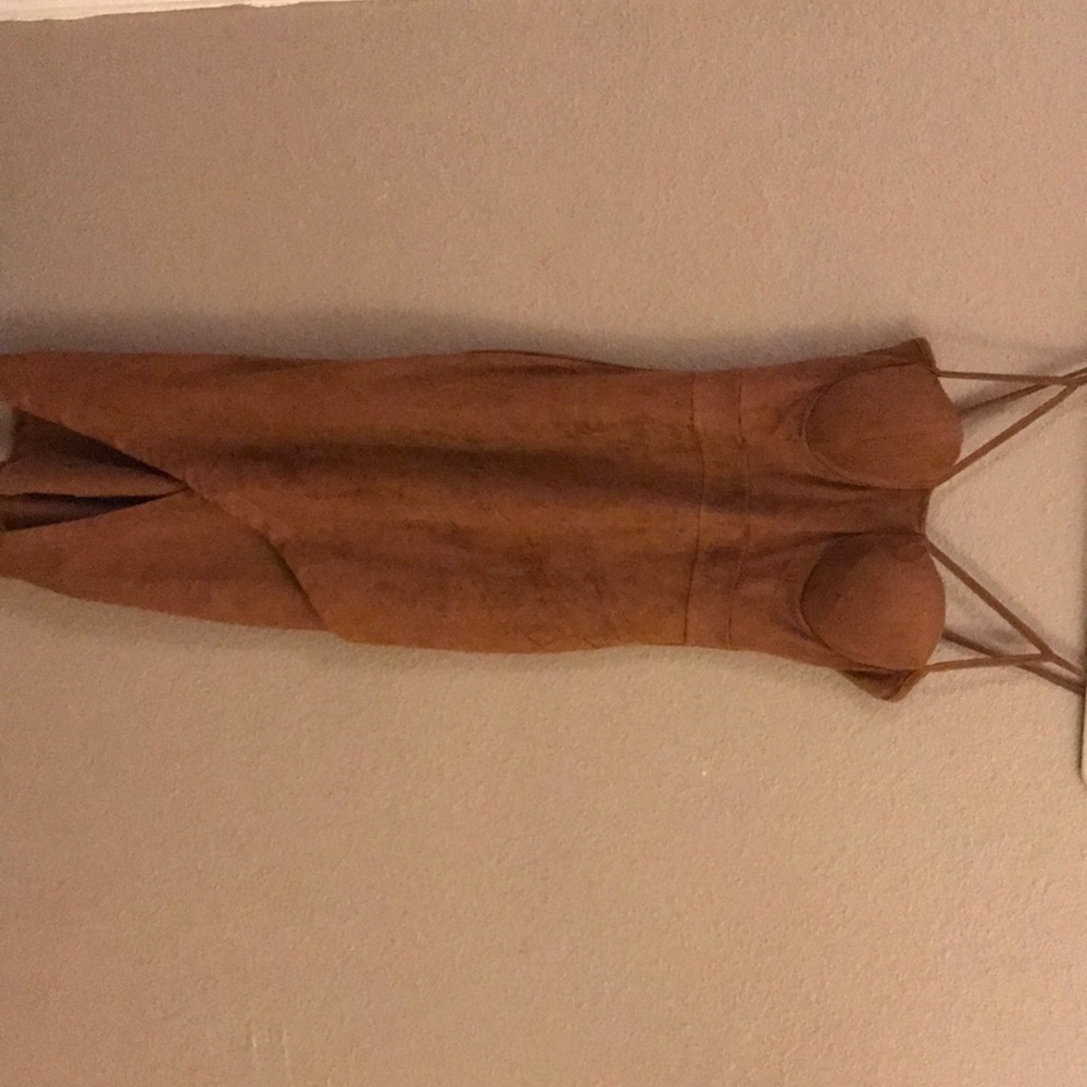 Tan faux sude dress